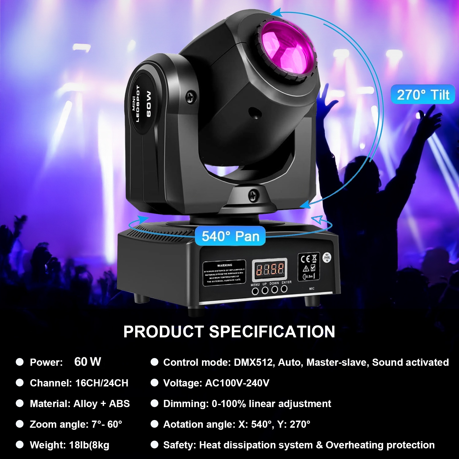 2PCS 60W Mini Led Dmx Gobo Mov - Laser Power Supply 60W review and price